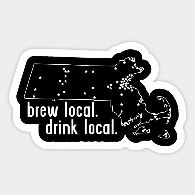 Massachusetts State Brewery Map  Craft Beer Graphic Sticker by lohstraetereva